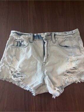 Blank NYC Light Blue Distressed Denim Cutoff Shorts